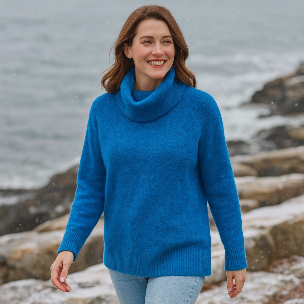 LOFT Royal Blue Cowl Neck Sweater